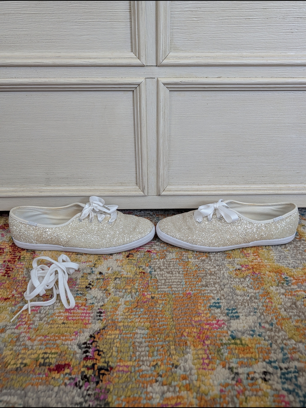 Keds x Kate Spade Glitter Ribbon Sneakers - Rose Gold - Picture 3 of 4